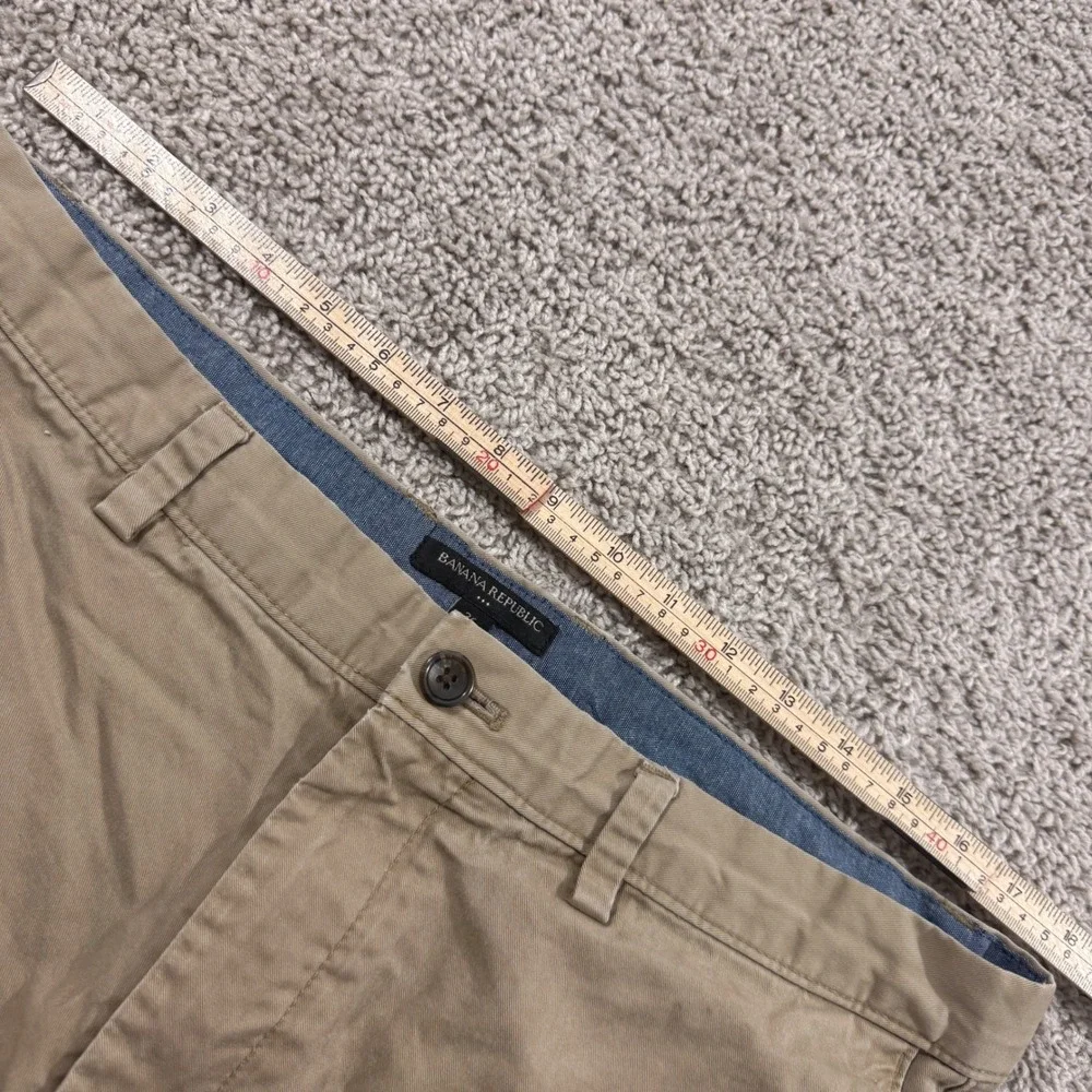 Banana Republic Chino Shorts Mens 36 Khaki Good Cotton Twill Flat Front 438488